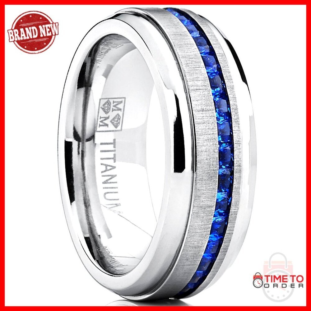 Men's Titanium Wedding Ring Size 9 Comfort Fit Brushed Finish